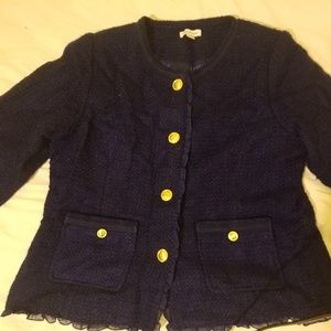 Joan Rivers Blue Tweed Blazer Jacket 18W